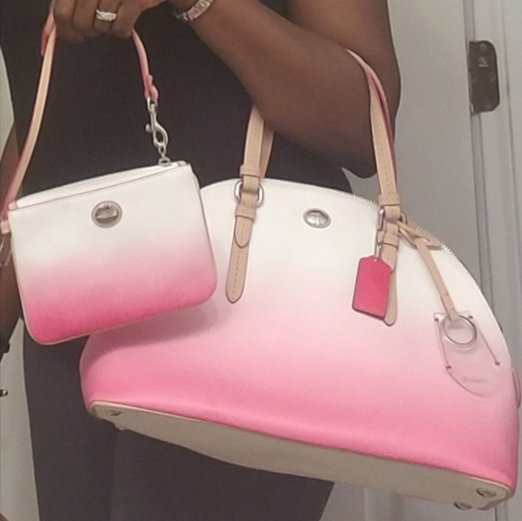 Pink and white Coach w/ Coin Purse - Picture 2 of 16